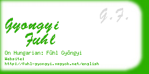 gyongyi fuhl business card